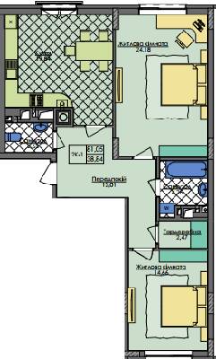 2-комнатная 81.05 м² в ЖК Auroom Tower от 20 800 грн/м², Львов