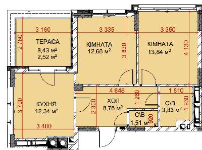 2-кімнатна 55.48 м² в ЖК Riverside від 28 500 грн/м², с. Погреби