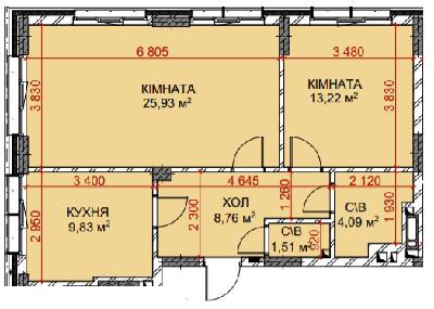 2-кімнатна 63.34 м² в ЖК Riverside від 25 200 грн/м², с. Погреби