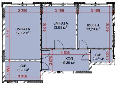 2-кімнатна 61.47 м² в ЖК Riverside від 28 500 грн/м², с. Погреби