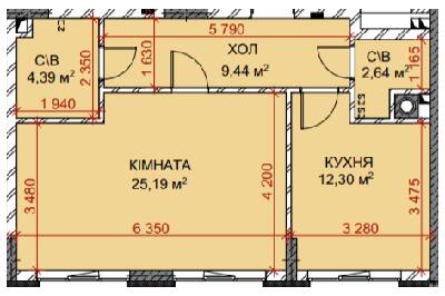 1-кімнатна 53.96 м² в ЖК Riverside від 31 500 грн/м², с. Погреби