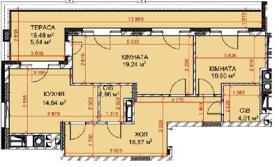 2-кімнатна 74.16 м² в ЖК Riverside від 31 000 грн/м², с. Погреби