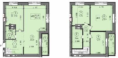 Двухуровневая 121.43 м² в ЖК Французский бульвар от 14 650 грн/м², г. Вышгород