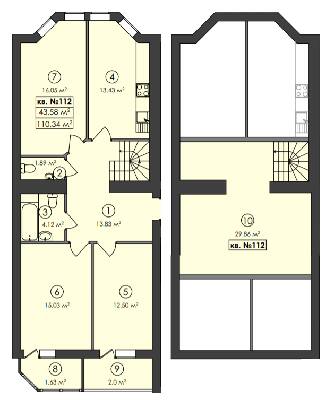 Двухуровневая 110.34 м² в ЖК Family-2 от 22 350 грн/м², с. Гатное