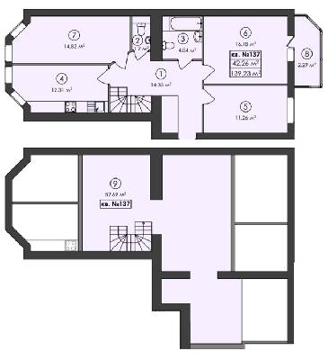 Двухуровневая 139.23 м² в ЖК Family-2 от 18 100 грн/м², с. Гатное