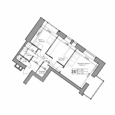 2-комнатная 57.13 м² в ЖК Родной от 22 500 грн/м², с. Гатное