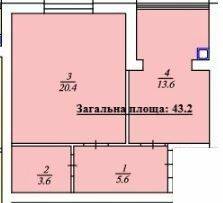 1-комнатная 43.2 м² в ЖК Дмитровский от 15 500 грн/м², с. Дмитровка