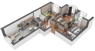 3-комнатная 80.69 м² в ЖК Гранд Бурже от 23 191 грн/м², г. Буча