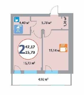 1-комнатная 47.17 м² в ЖК Эко-дом на Надежной от 19 500 грн/м², Львов