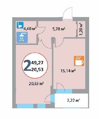 1-комнатная 49.27 м² в ЖК Эко-дом на Надежной от 19 500 грн/м², Львов