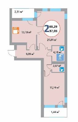 2-комнатная 68.29 м² в ЖК Эко-дом на Надежной от 15 500 грн/м², Львов