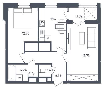 2-комнатная 54.95 м² в ЖК Малоголосківські пагорби от 20 750 грн/м², Львов