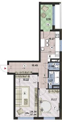 2-комнатная 57.64 м² в ЖК Paradise Avenue от 21 000 грн/м², с. Крюковщина