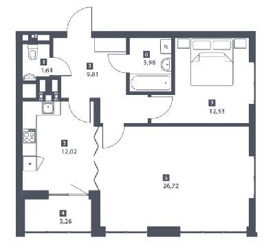 2-комнатная 69.96 м² в ЖК Малоголосківські пагорби от 25 900 грн/м², Львов
