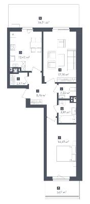 2-комнатная 70.45 м² в ЖК Малоголосківські пагорби от 25 900 грн/м², Львов