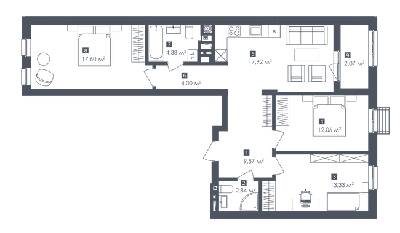 3-комнатная 83.77 м² в ЖК Малоголосківські пагорби от 19 150 грн/м², Львов