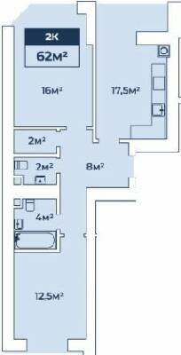 2-комнатная 62 м² в ЖК Евромисто от 25 000 грн/м², с. Крюковщина