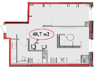 1-комнатная 48.7 м² в ЖК Victory Hall от 25 000 грн/м², Днепр