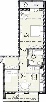 1-кімнатна 62.18 м² в ЖК На Кондукторській від 38 100 грн/м², Львів