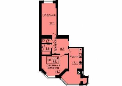 2-комнатная 65.1 м² в ЖК Sofia Nova от 35 000 грн/м², с. Новоселки