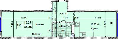 1-кімнатна 45.36 м² в ЖК Нові Теремки від 18 500 грн/м², с. Новосілки