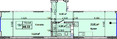 1-кімнатна 46.08 м² в ЖК Нові Теремки від 18 500 грн/м², с. Новосілки