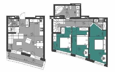 Дворівнева 94.33 м² в ЖК Парус City від 21 900 грн/м², Львів