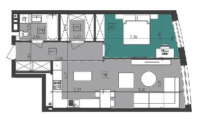 1-кімнатна 57.9 м² в ЖК Парус City від 29 000 грн/м², Львів