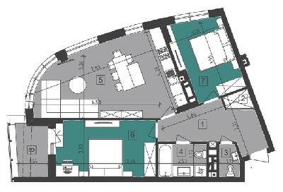 2-кімнатна 73.5 м² в ЖК Парус City від 26 700 грн/м², Львів