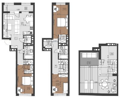 Дворівнева 127.6 м² в ЖК Парус City від 26 700 грн/м², Львів