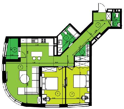 2-кімнатна 92.4 м² в ЖК Парус Smart від 19 300 грн/м², Львів