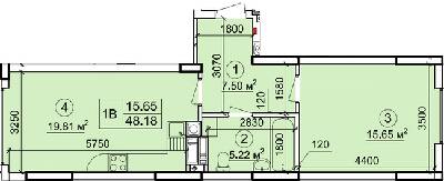 1-кімнатна 48.18 м² в ЖК Петрівський квартал від 15 500 грн/м², с. Святопетрівське