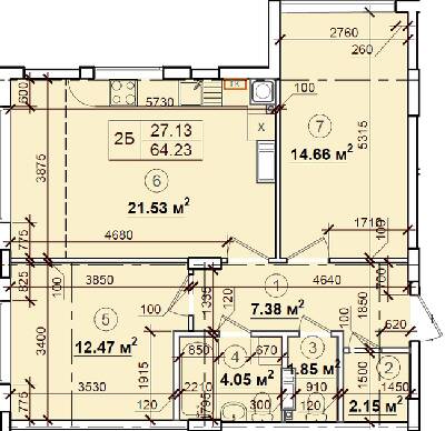 2-кімнатна 64.23 м² в ЖК Петрівський квартал від 15 500 грн/м², с. Святопетрівське