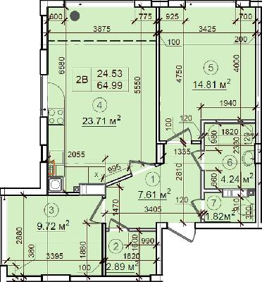 2-кімнатна 64.99 м² в ЖК Петрівський квартал від 15 500 грн/м², с. Святопетрівське