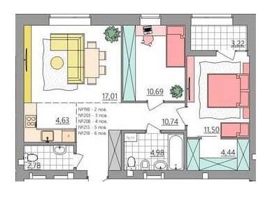 2-кімнатна 70.01 м² в ЖК Синергия Glass від 14 800 грн/м², Рівне