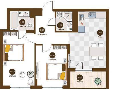 2-комнатная 60.86 м² в ЖК Пасечный от 23 900 грн/м², Львов