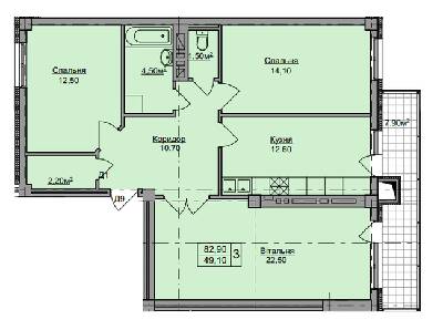 3-комнатная 82.9 м² в ЖК Погулянка от 19 750 грн/м², Львов