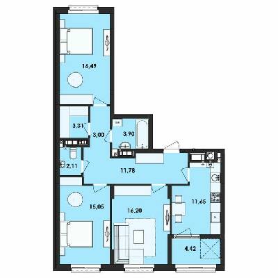 3-комнатная 87.91 м² в ЖК Семицвет от 26 850 грн/м², Львов
