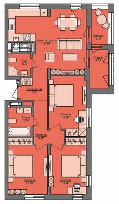3-комнатная 91.15 м² в ЖК Семицвет от 27 650 грн/м², Львов