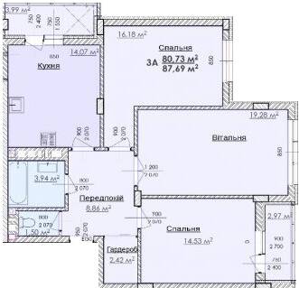 3-комнатная 87.69 м² в ЖК Соняшник от 17 500 грн/м², Львов