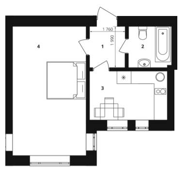 1-комнатная 44.3 м² в ЖК Европейка от 17 950 грн/м², с. Софиевская Борщаговка