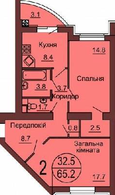 1-комнатная 65.2 м² в ЖК София Клубный от 24 000 грн/м², с. Софиевская Борщаговка