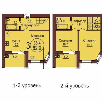 Двухуровневая 82.9 м² в ЖК София Клубный от 30 000 грн/м², с. Софиевская Борщаговка