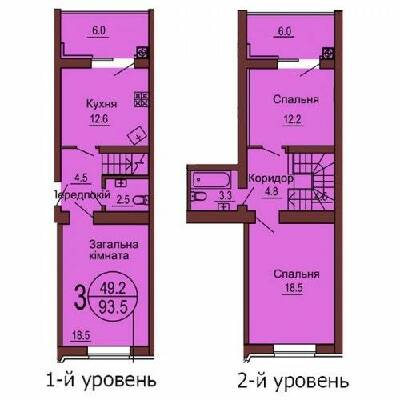Двухуровневая 93.5 м² в ЖК София Клубный от 30 000 грн/м², с. Софиевская Борщаговка