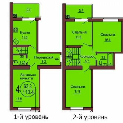 Двухуровневая 110.4 м² в ЖК София Клубный от 30 000 грн/м², с. Софиевская Борщаговка