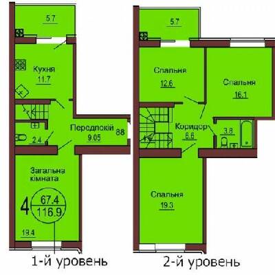Двухуровневая 116.9 м² в ЖК София Клубный от 30 000 грн/м², с. Софиевская Борщаговка