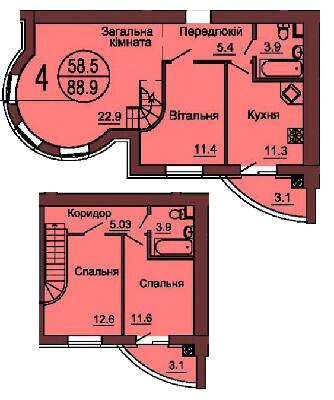 Двухуровневая 88.9 м² в ЖК София Клубный от 26 000 грн/м², с. Софиевская Борщаговка