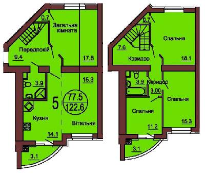 Двухуровневая 122.6 м² в ЖК София Клубный от 30 000 грн/м², с. Софиевская Борщаговка