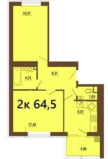 2-комнатная 64.5 м² в ЖК София Клубный от 32 000 грн/м², с. Софиевская Борщаговка