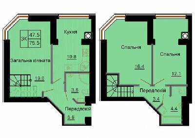 Двухуровневая 75.5 м² в ЖК София Клубный от 30 000 грн/м², с. Софиевская Борщаговка